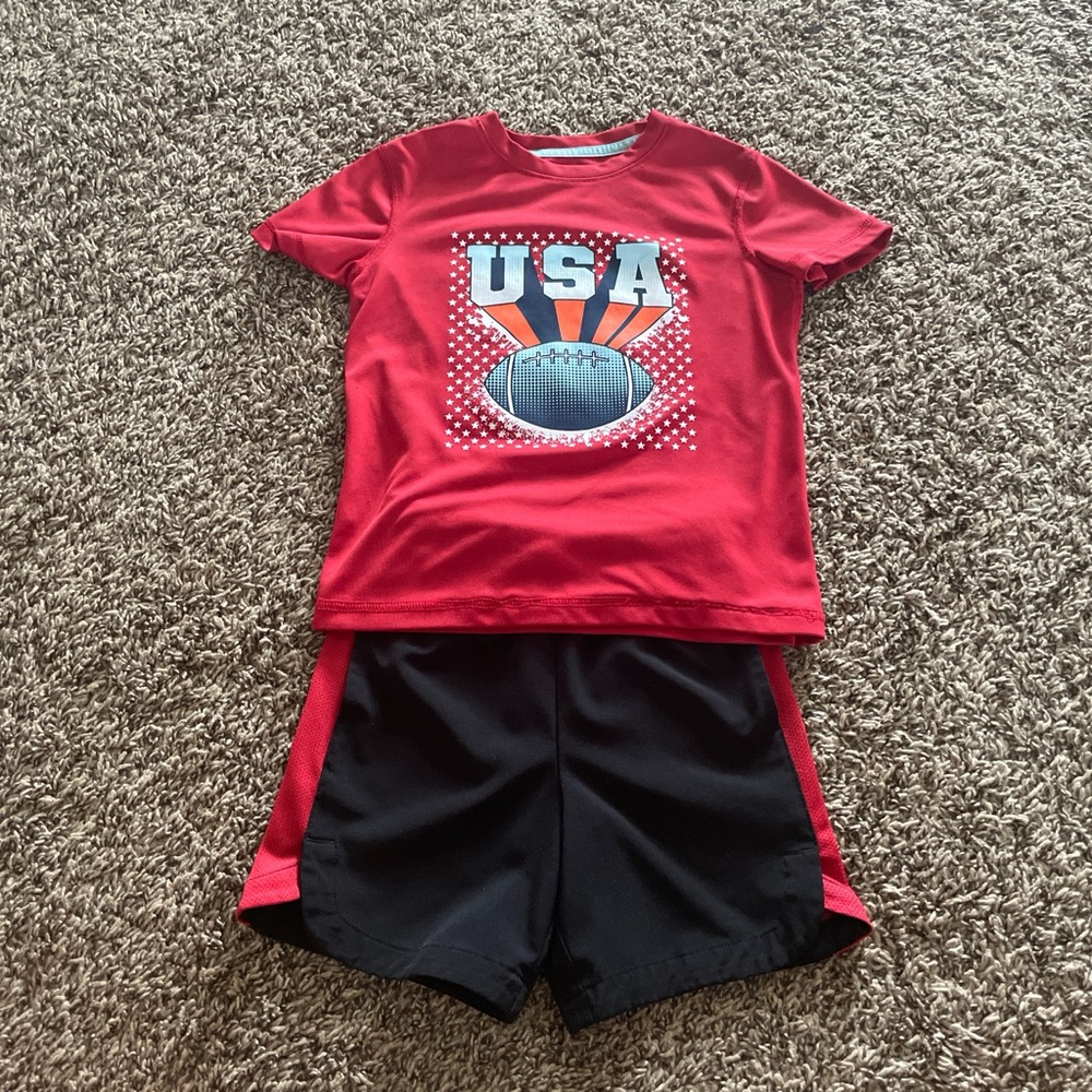 All in Motion Red and Black Kids Matching Set